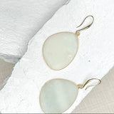 Amazonite Disc Gold Plated Earrings