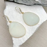 Amazonite Disc Gold Plated Earrings
