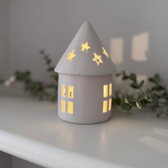 White Round LED House
