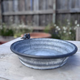 Round Zinc Tray with Birds