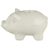 Ceramic Pig Candleholder in White