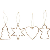 Assorted Shape Glitter Tree Decorations
