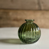 Vintage Green Round Glass Bottle