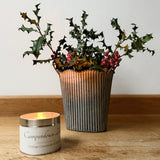 Zinc Ribbed Planters with Handles