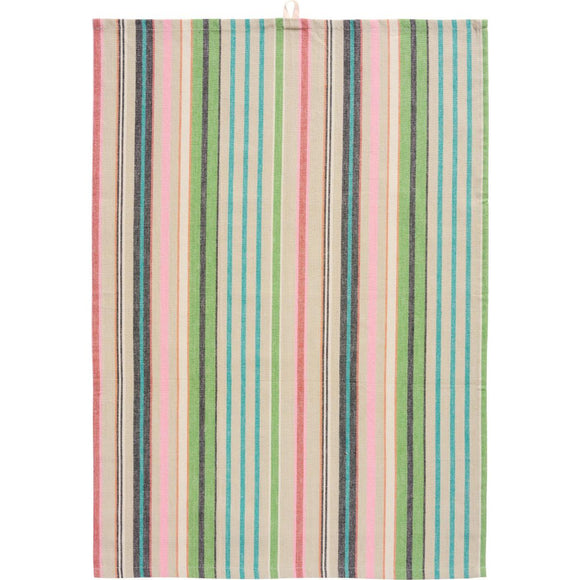 Natural and Multi Stripe Teatowel