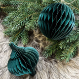 Honeycomb Baubles in Green