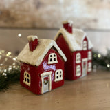 Small Ceramic Christmas House for Tealight