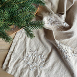 Cotton Table Runner with Mistletoe Design