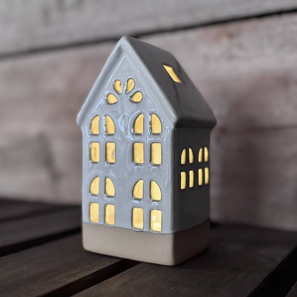 LED Ceramic House in White