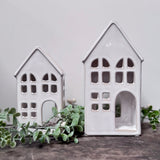 White Ceramic Tealight Houses