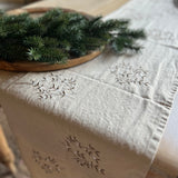 Cotton Table Runner with Mistletoe Design