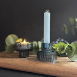 Blue Glass Candle/Tealight Holder