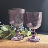 Ridged Red Wine Glass - Plum
