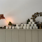 Set of Cube Advent Candles in White