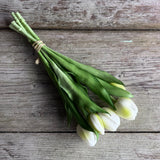 Faux Tulip Bunch - White