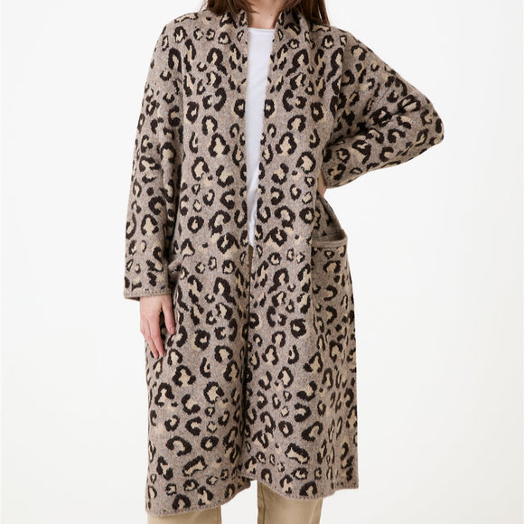 Soft Knit Leopard Coatigan