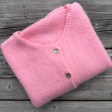 Cropped Sleeve Mohair Cardigan