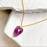 Amythyst Heart Gold Plated Necklace