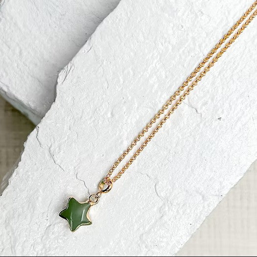 Aventurine Star Gold Plated Necklace