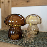 Autumn LED glass mushroom decoration, alternate view