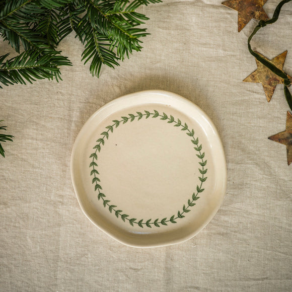 Handpainted Small Wreath Platter