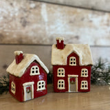 Small Ceramic Christmas House for Tealight