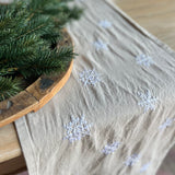 Cotton Table Runner with Snowflake Design