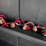 Pine Cone and Red Berry Garland