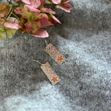 Silver Rectangle Earrings with Layered Copper Star