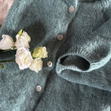 Cropped Sleeve Mohair Cardigan