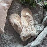 Faux Fur Mittens - Nude