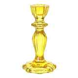 Yellow Glass Candle Holder