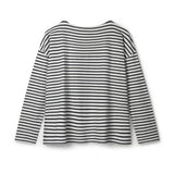 Long Sleeve Navy & Cream Stripe Top