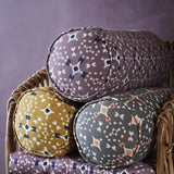 Printed Cotton Bolster Cushion in Lilac