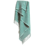 Pure New Wool Throw in Emerald Houndstooth
