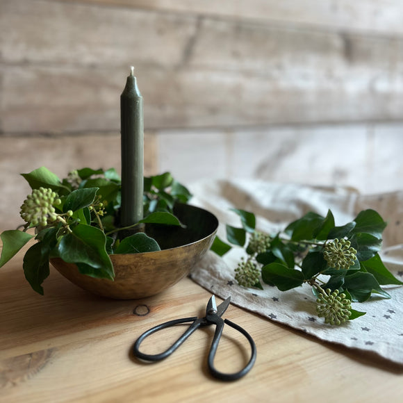 Antiqued Brass Candle Holder