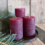 Rustic Pillar Candles in Red