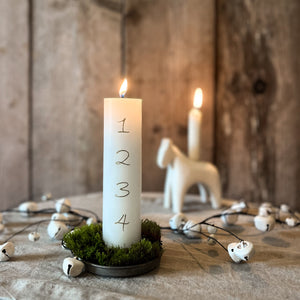Advent Pillar Candle in White
