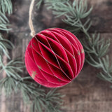 Honeycomb Decoration in Red & Gold Stars