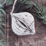 Honeycomb Decorations in White & Gold Stars