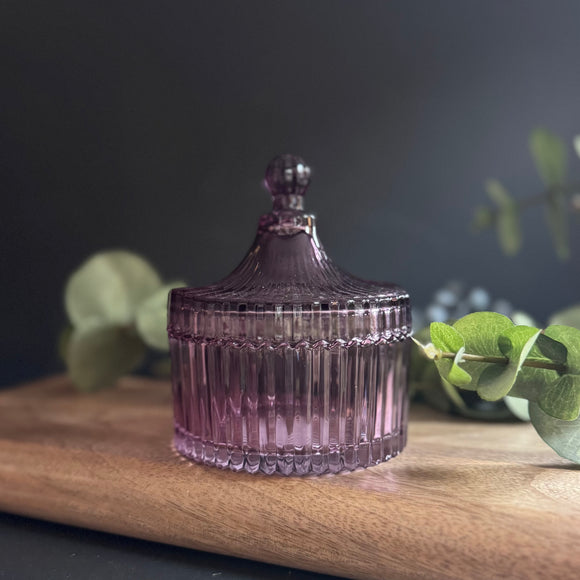Amythyst Glass Jar with Lid
