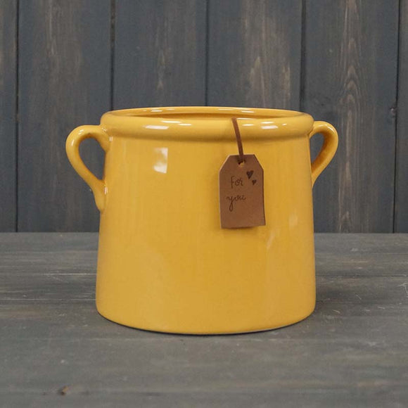 Yellow Ceramic Pot 14cm