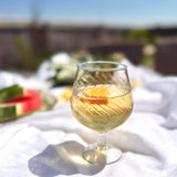 Etched Short Stem Glass