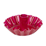 Scalloped Metal Candle Holder in Pink