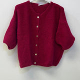 Cropped Sleeve Mohair Cardigan