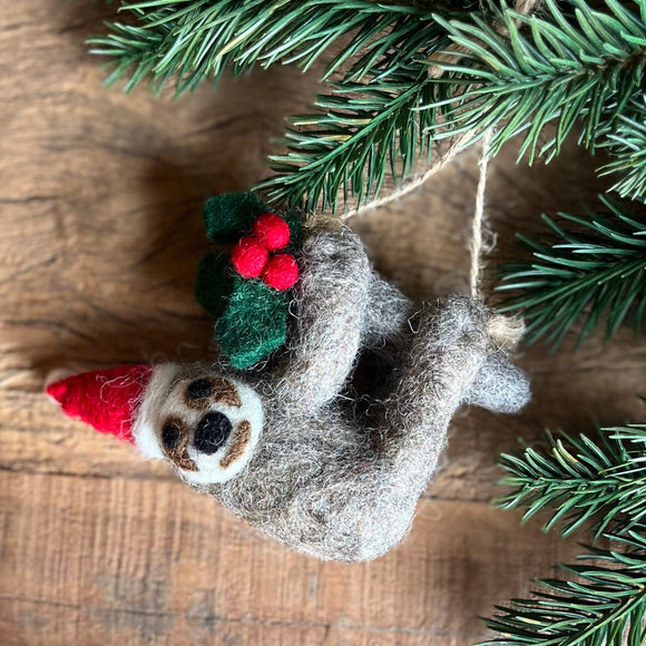 Felt Christmas Sloth Decoration