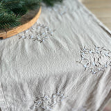 Cotton Table Runner with Mistletoe Design