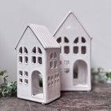 White Ceramic Tealight Houses