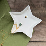 White & Gold Star Trinket Dish