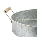 Round Zinc Tray with Handles